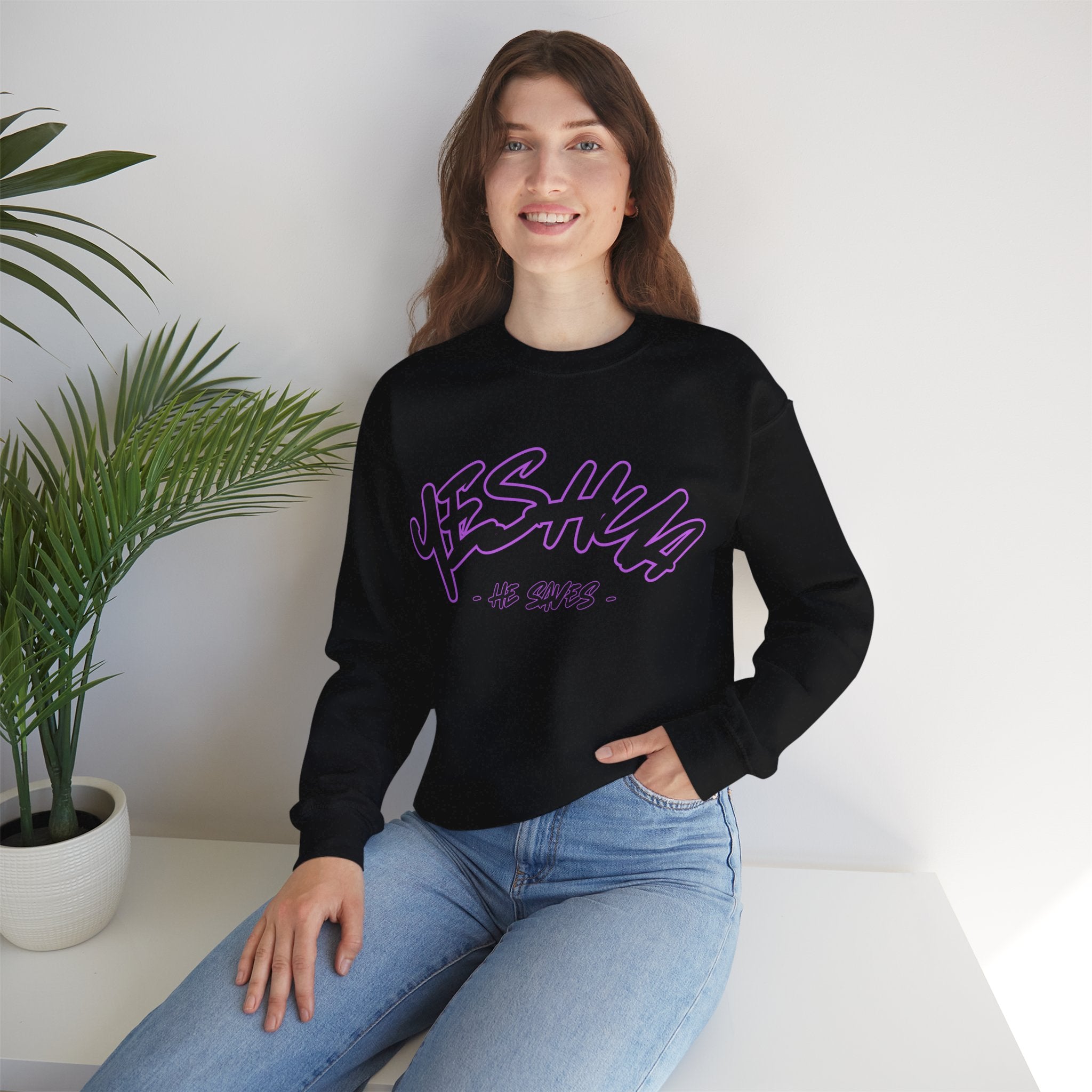 ‘Yeshua’ Heavy Blend™ Crewneck - Christian streetwear