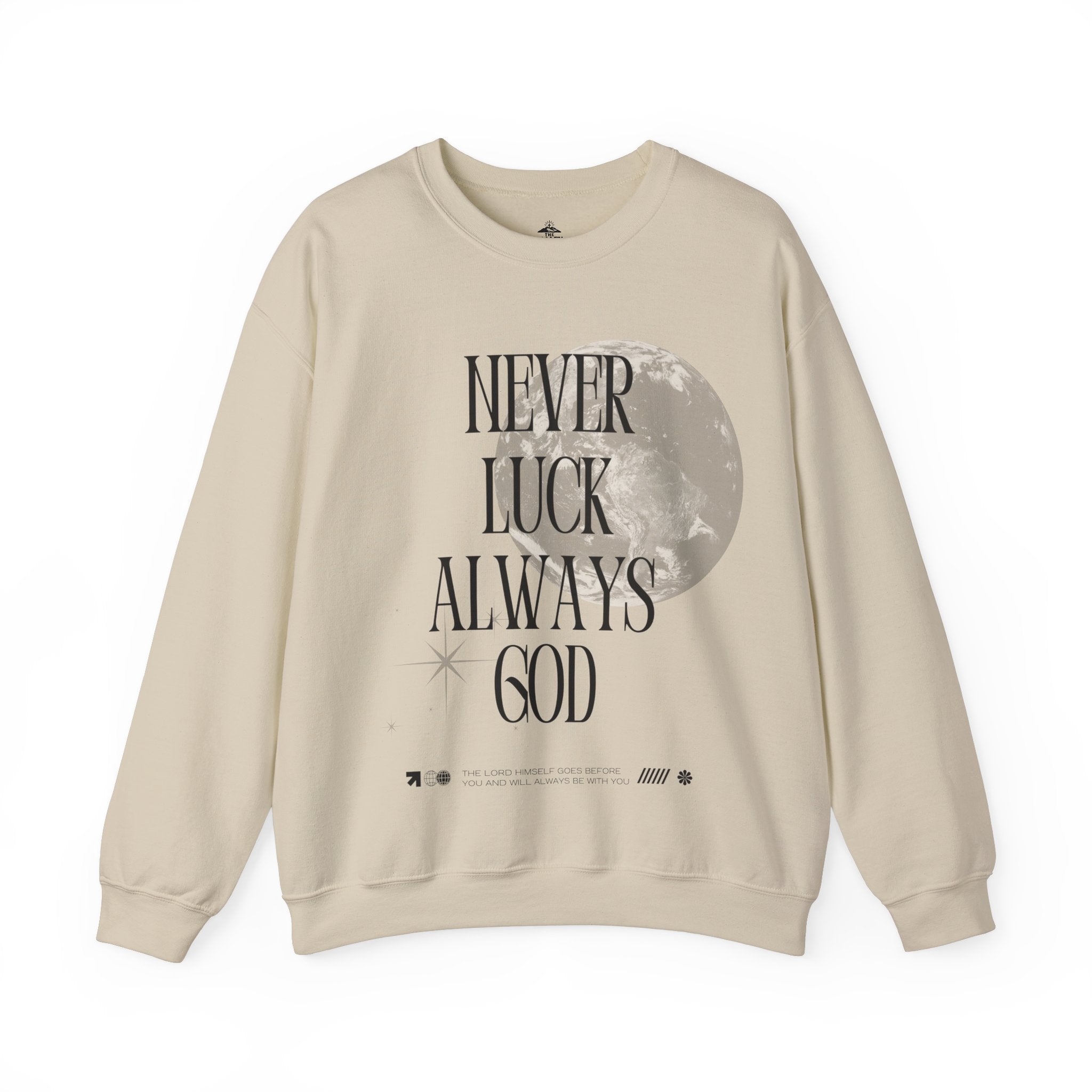 ‘Never luck’ Heavy Blend™ Crewneck - Christian streetwear