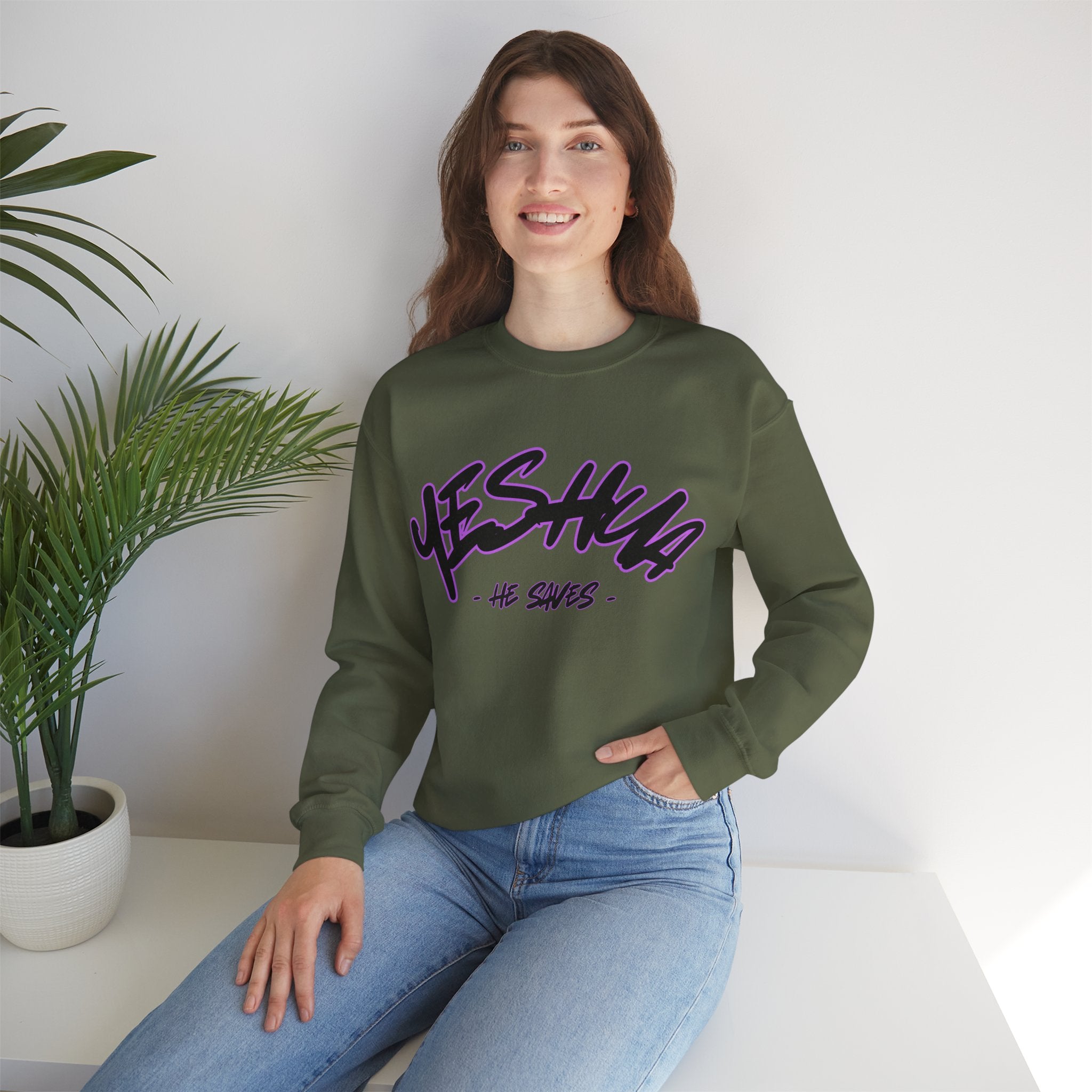 ‘Yeshua’ Heavy Blend™ Crewneck - Christian streetwear