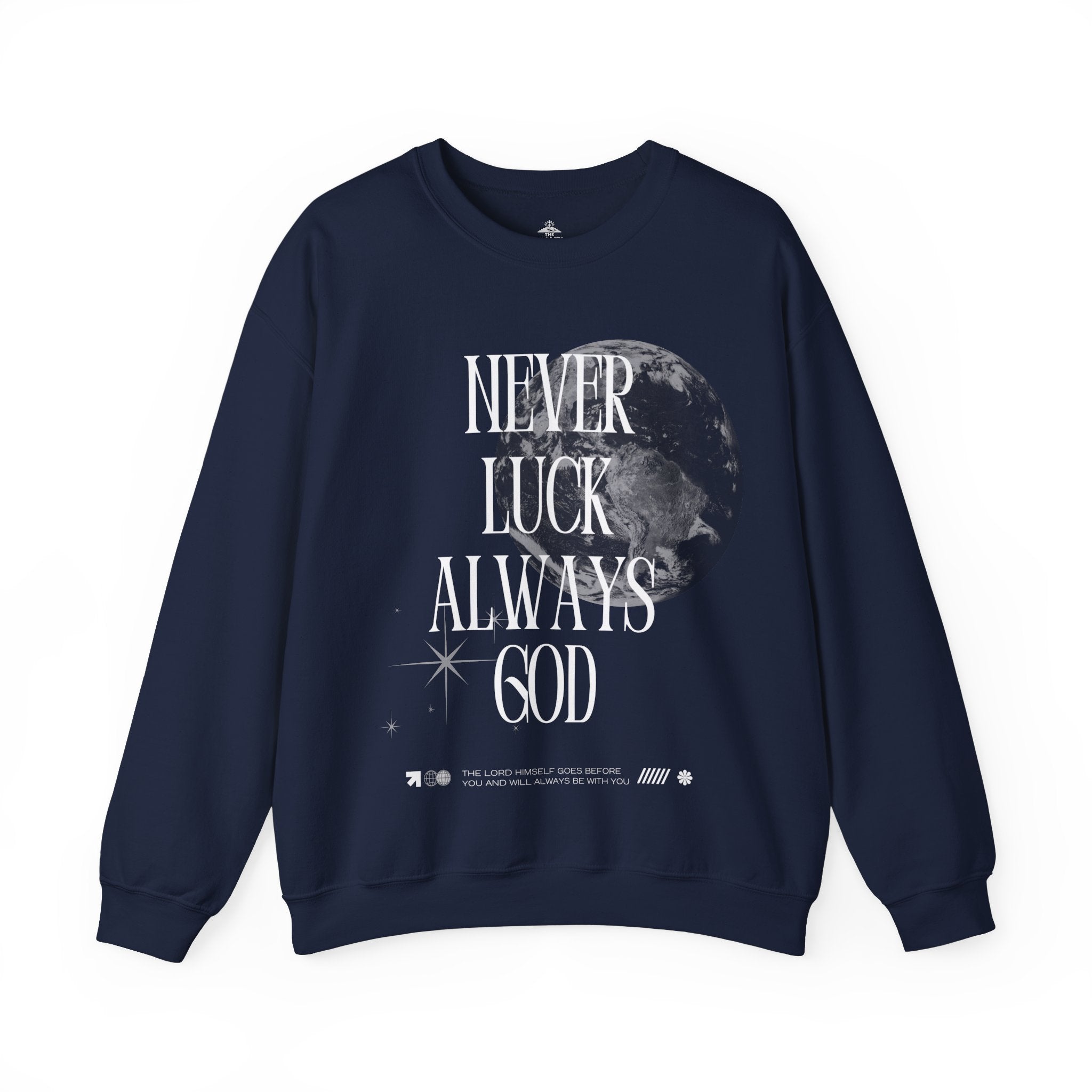 ‘Never luck’ Heavy Blend™ Crewneck - Christian streetwear