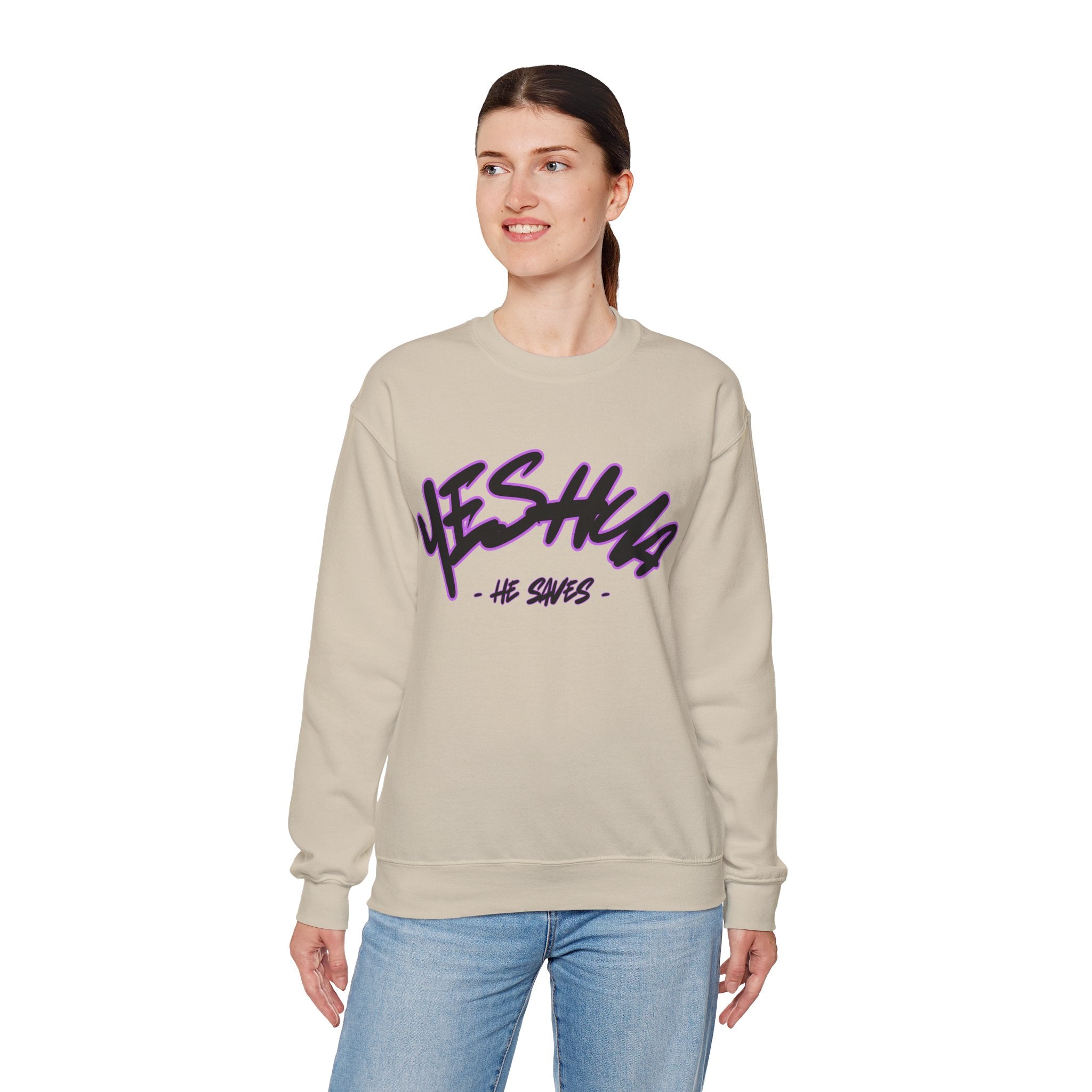 ‘Yeshua’ Heavy Blend™ Crewneck - Christian streetwear