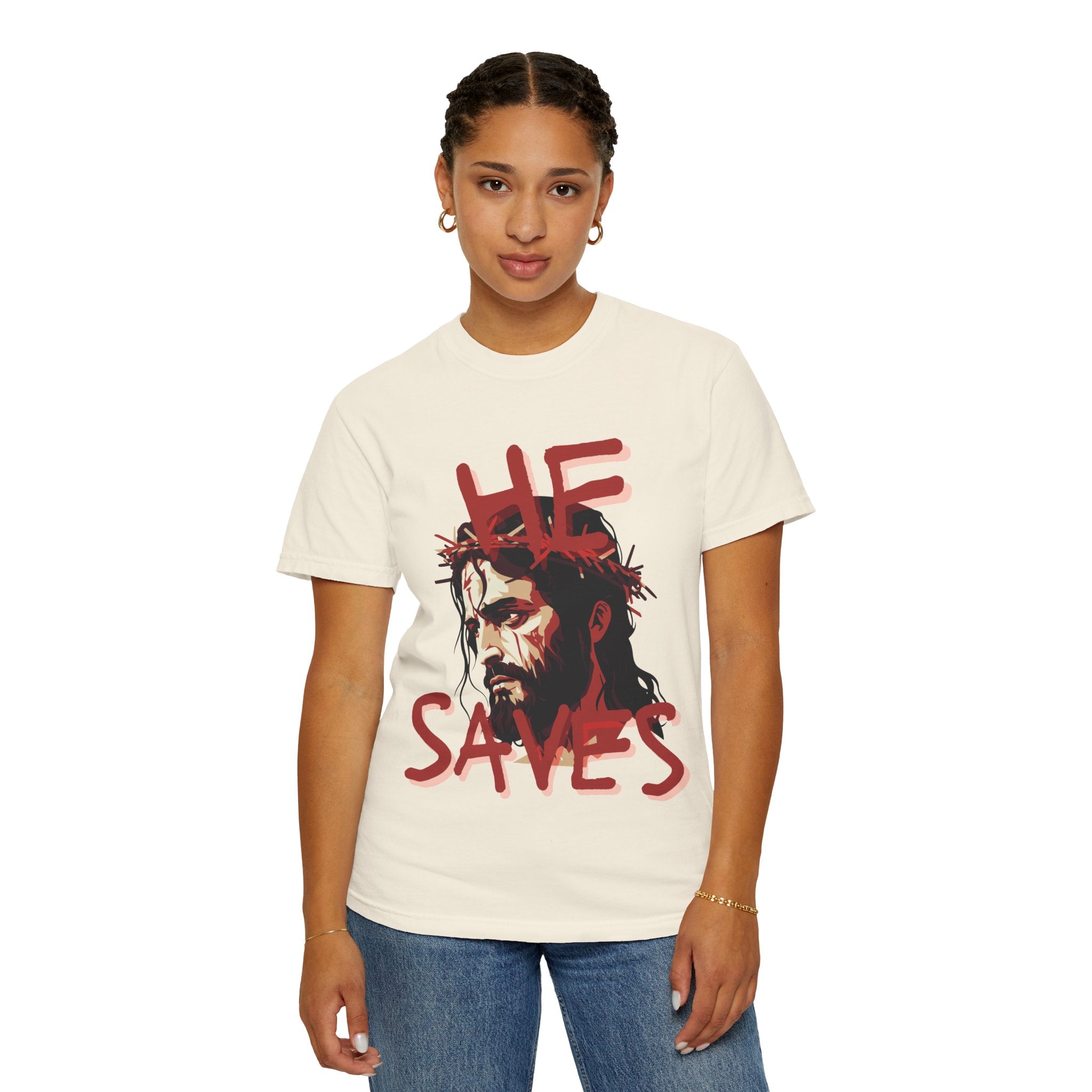 ‘He saves v2’ Woman’s T-shirt - Christian streetwear