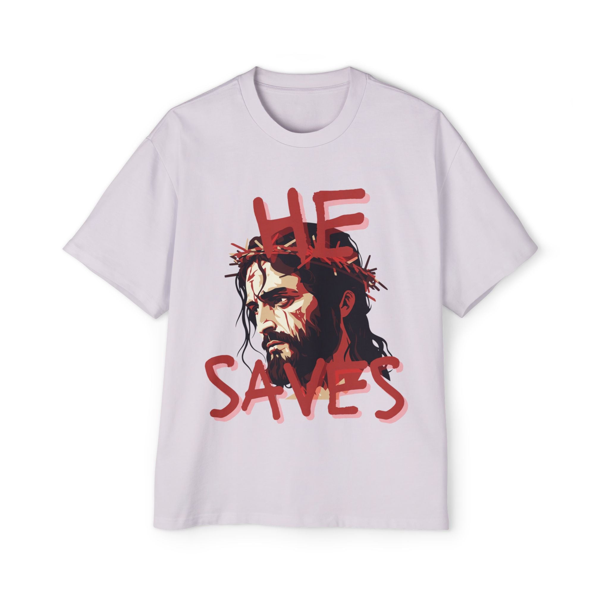 'He Saves V2' Heavy Oversized Tee - Christian Streetwear