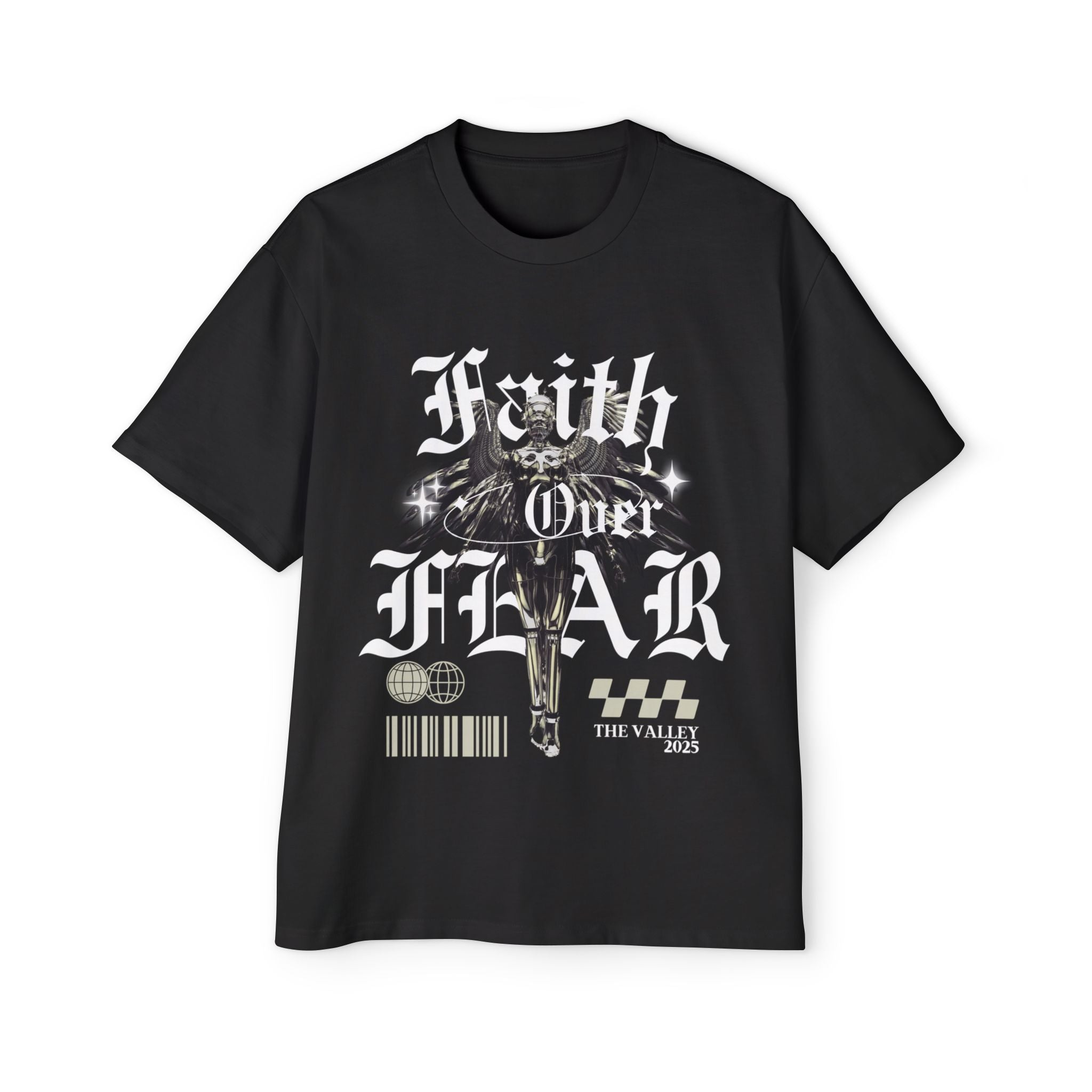 ‘Faith Over Fear’ Heavy Oversized Tee - Christian Streetwear