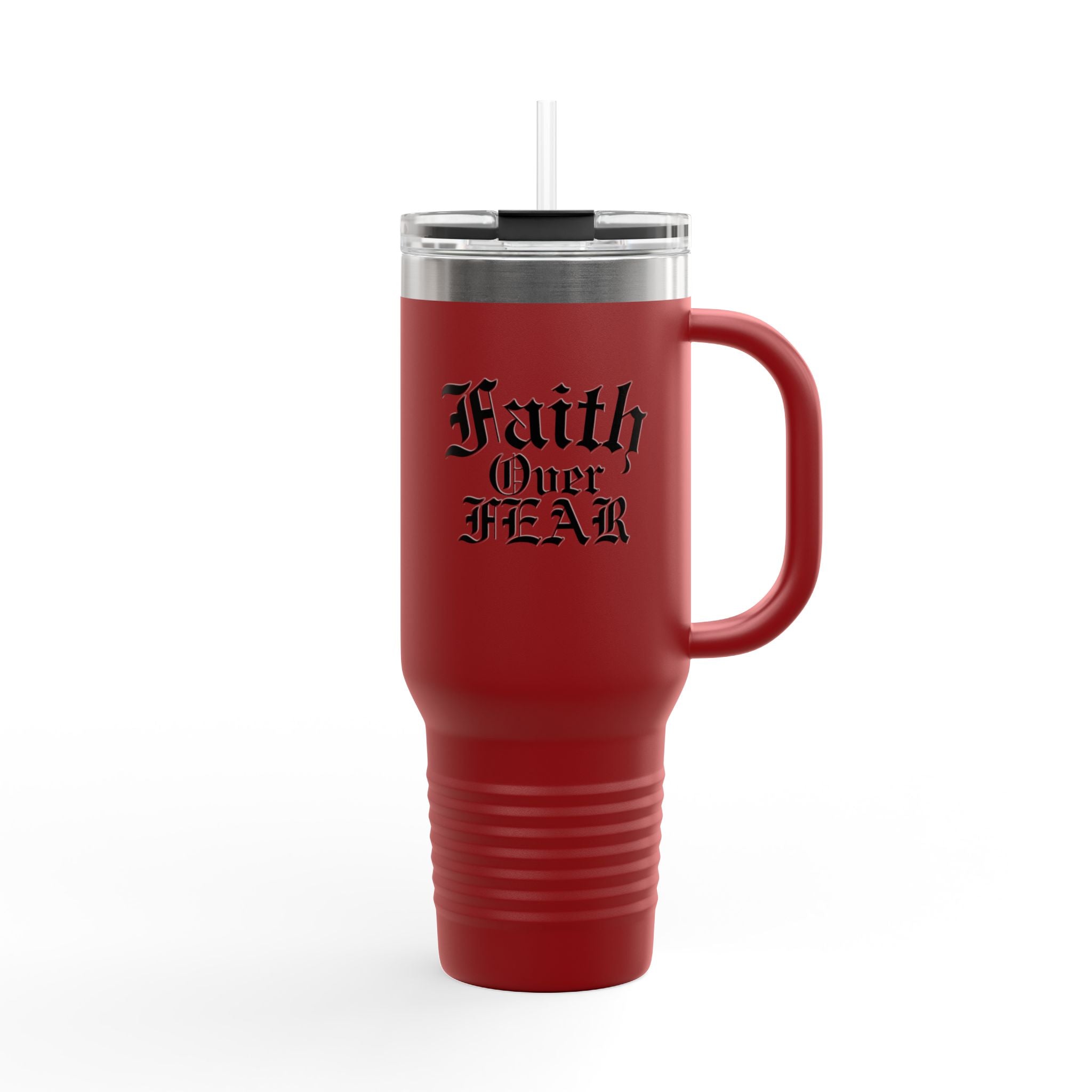 Faith Over Fear Insulated Travel Mug - 40oz Motivational Drinkware