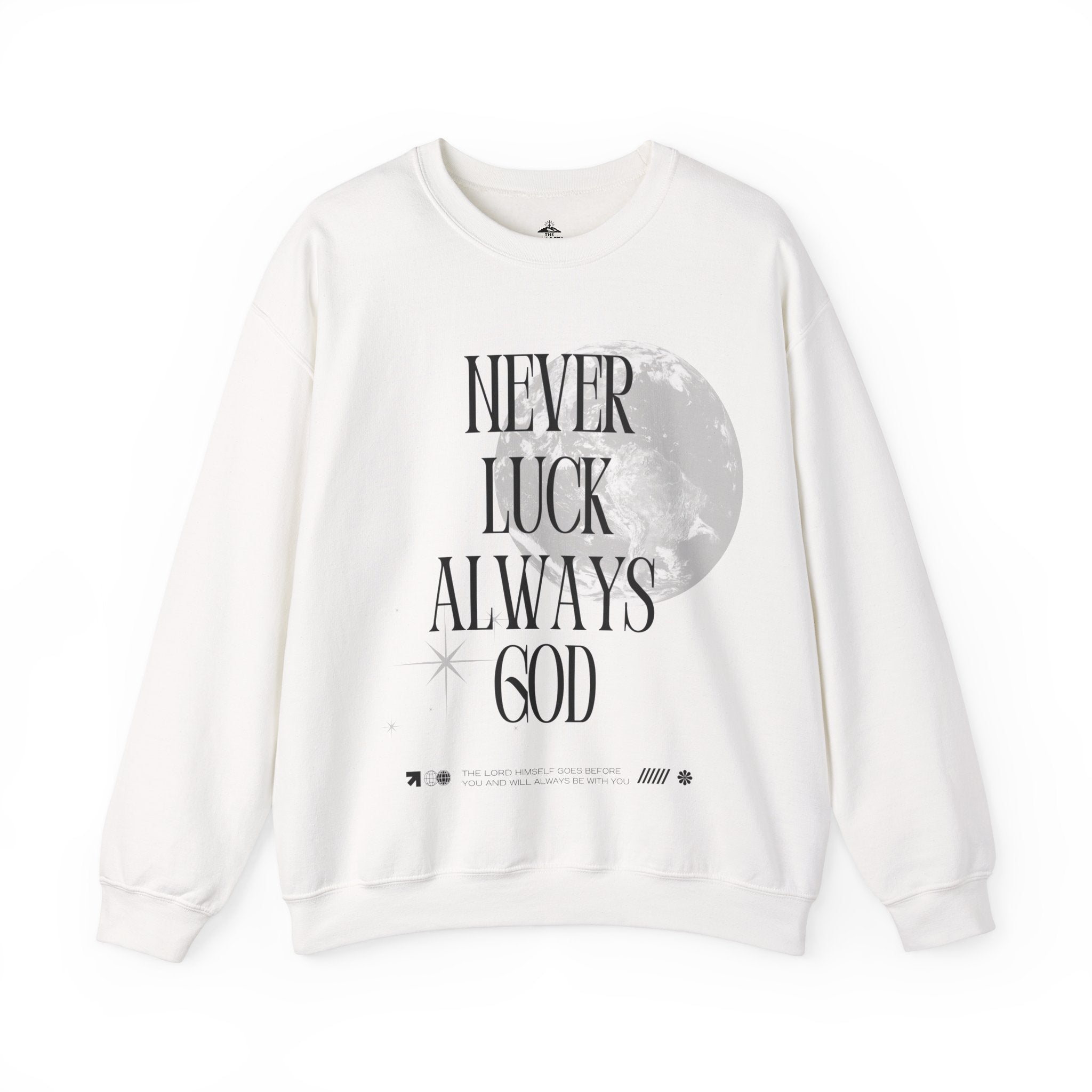 ‘Never luck’ Heavy Blend™ Crewneck - Christian streetwear