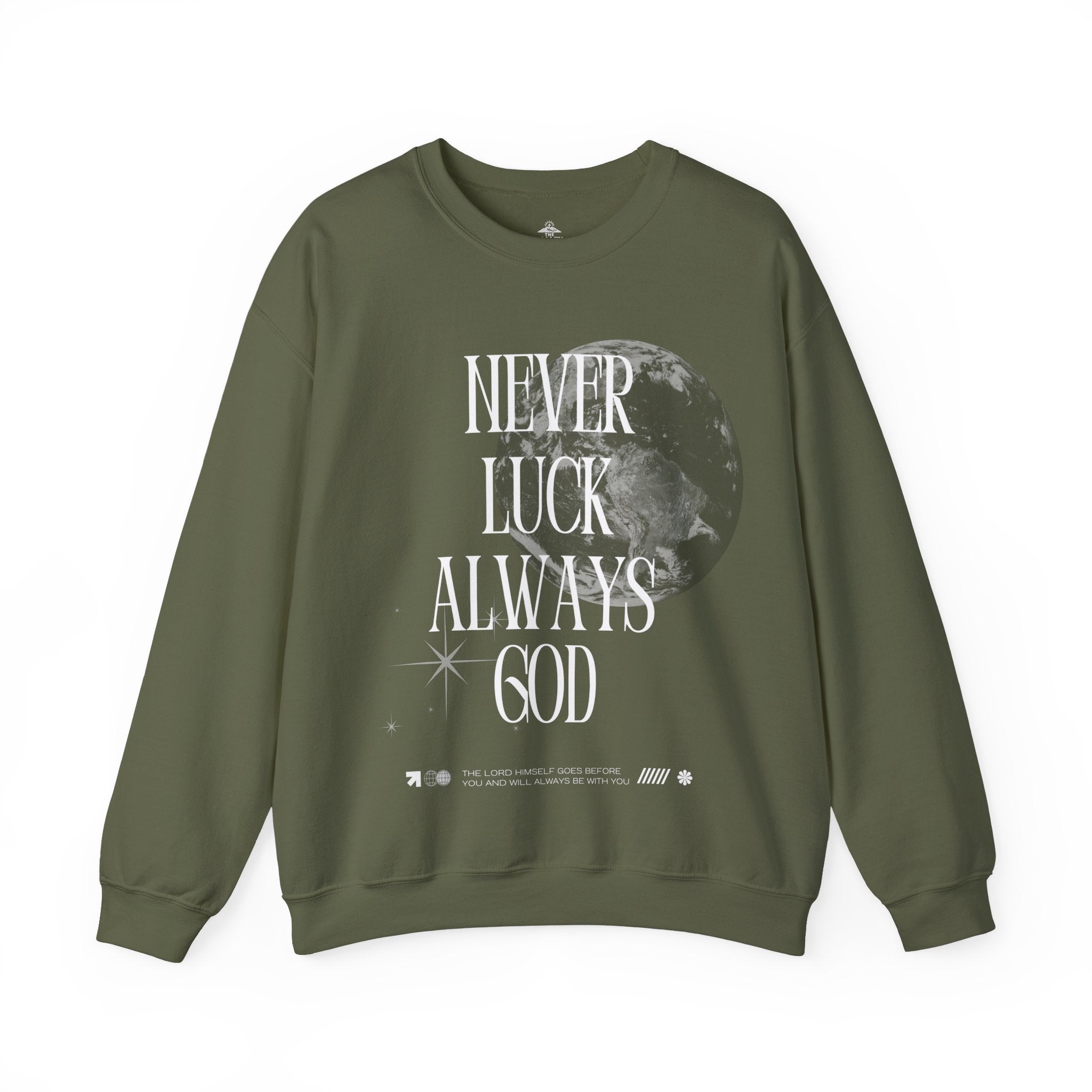 ‘Never luck’ Heavy Blend™ Crewneck - Christian streetwear