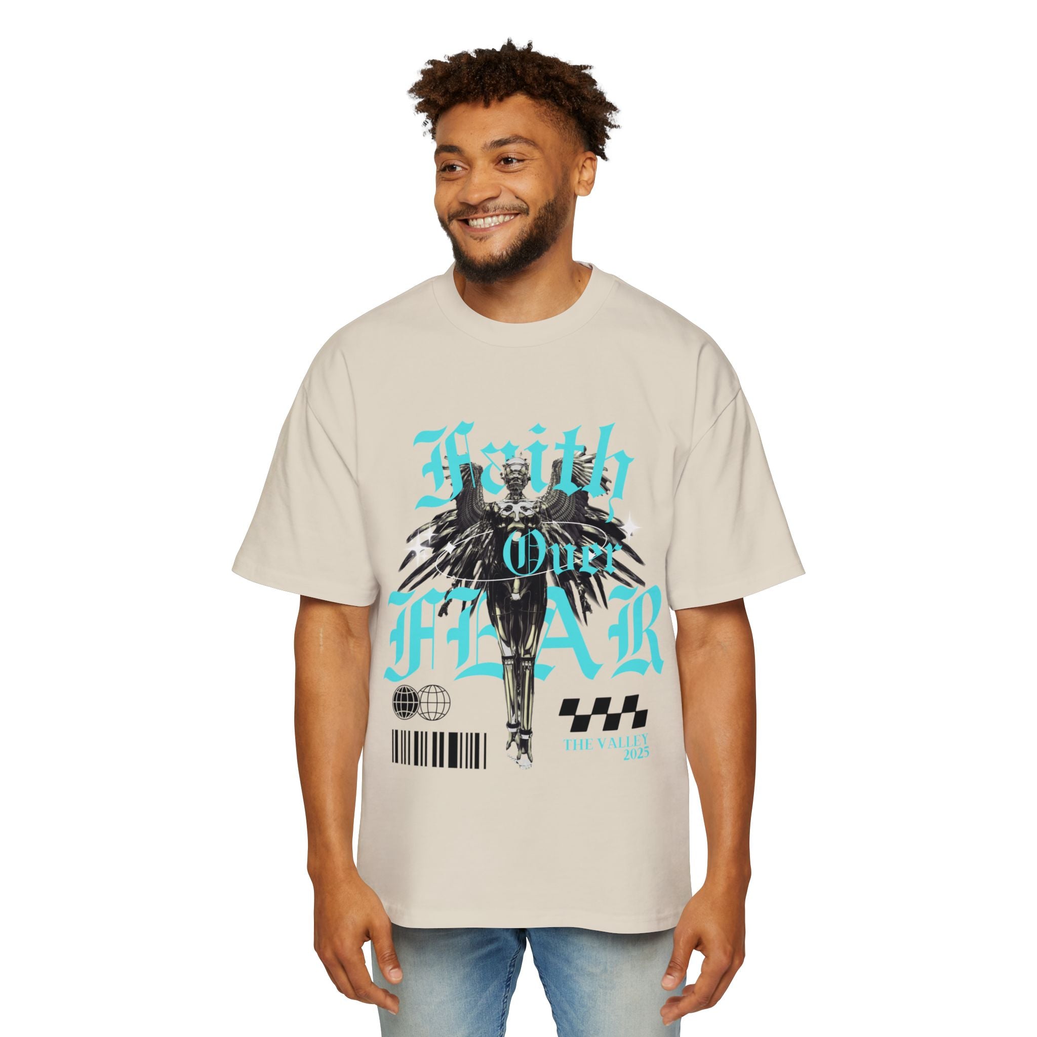‘Faith Over Fear’ Heavy Oversized Tee - Christian Streetwear