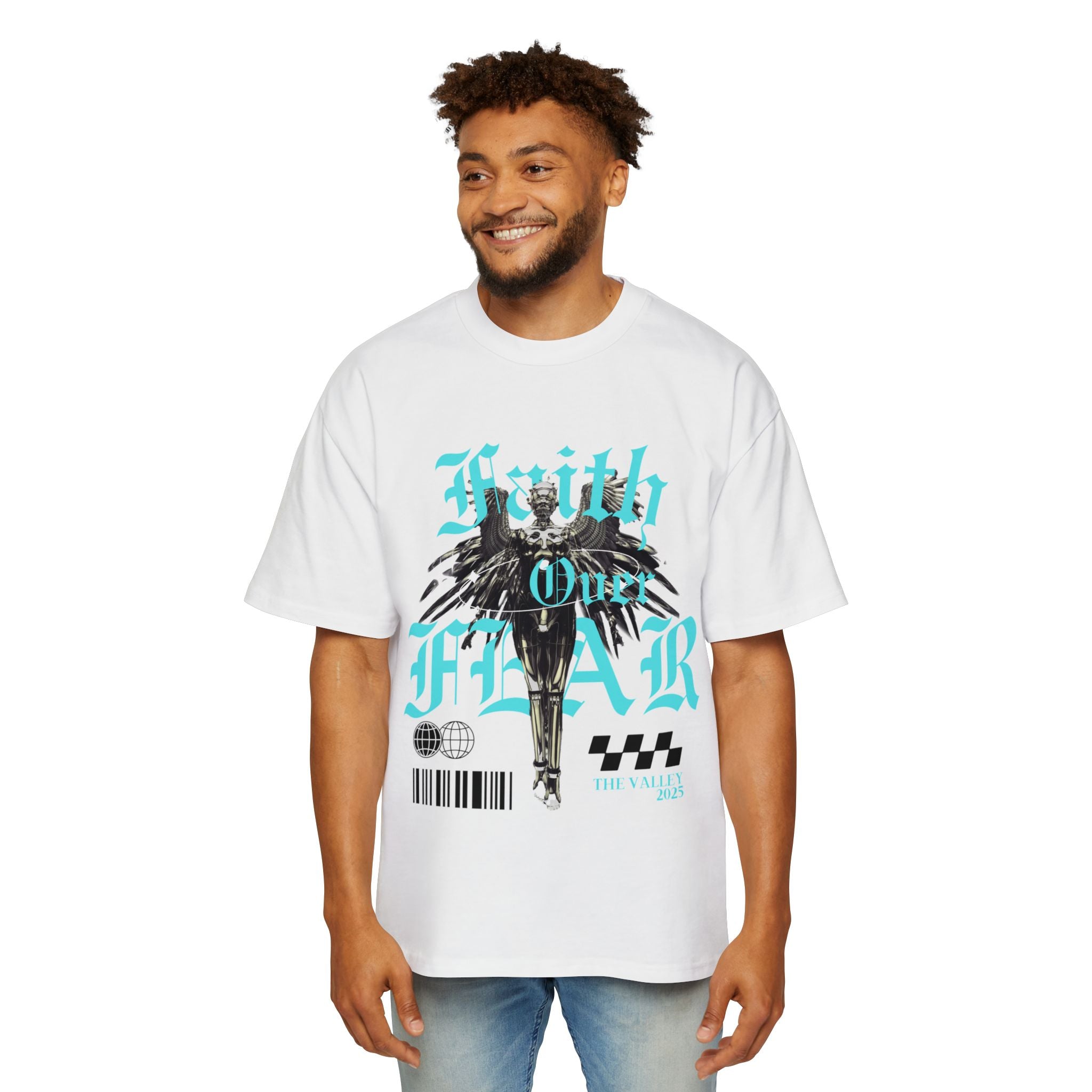 ‘Faith Over Fear’ Heavy Oversized Tee - Christian Streetwear