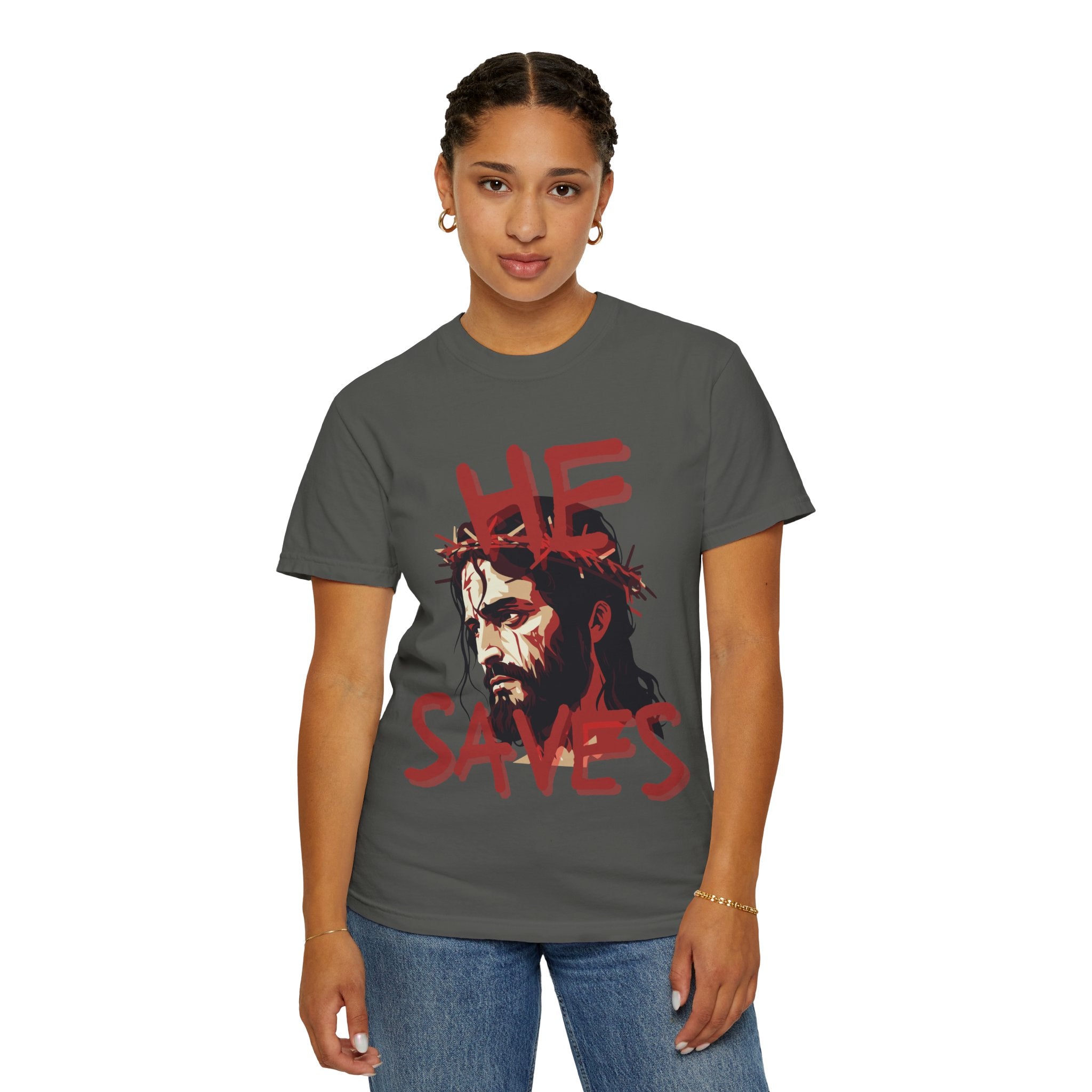 ‘He saves v2’ Woman’s T-shirt - Christian streetwear