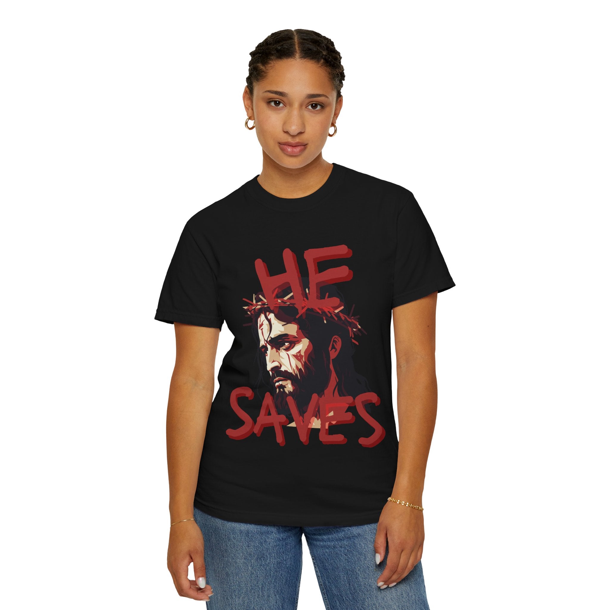 ‘He saves v2’ Woman’s T-shirt - Christian streetwear