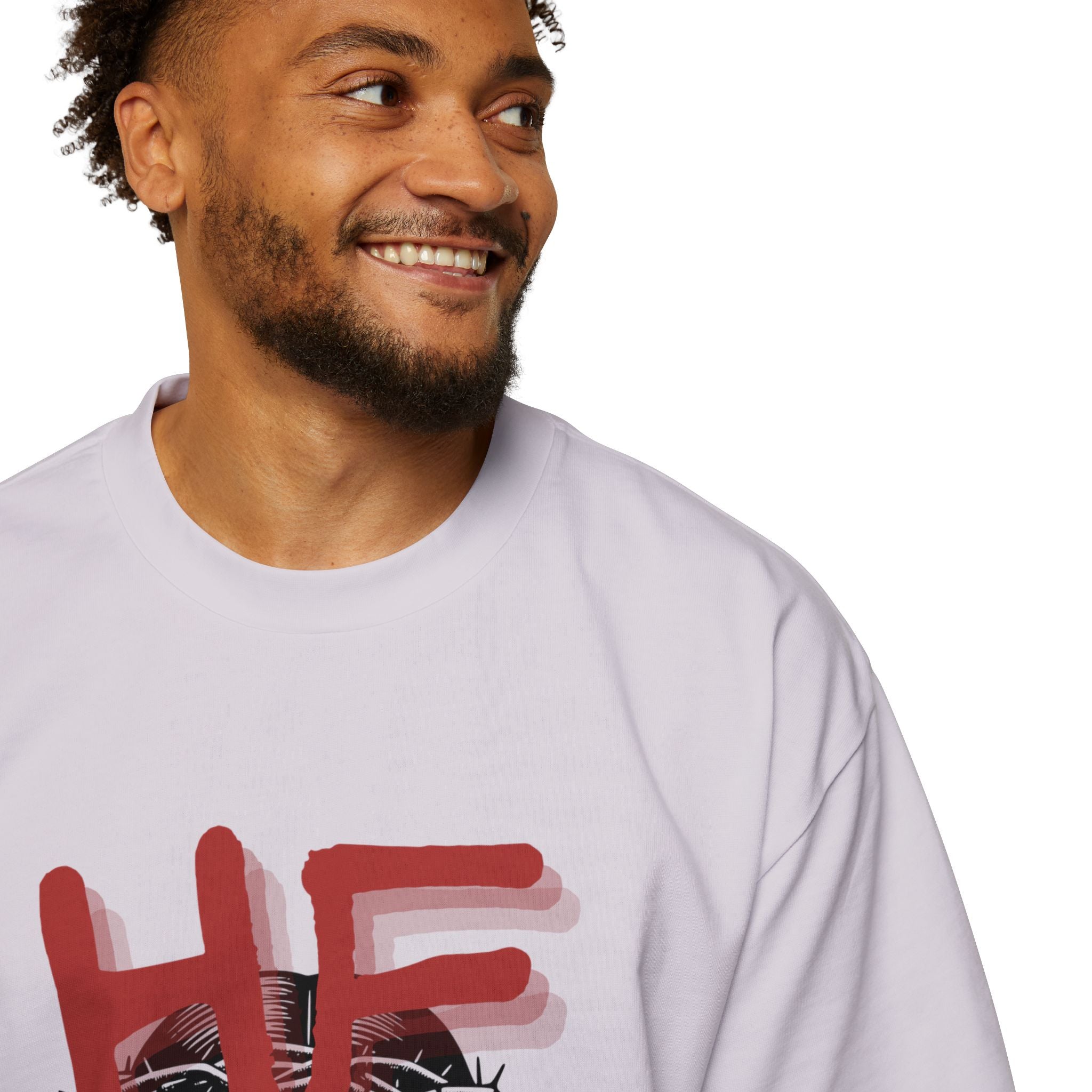 'He Saves' Heavy Oversized Tee - Christian Streetware