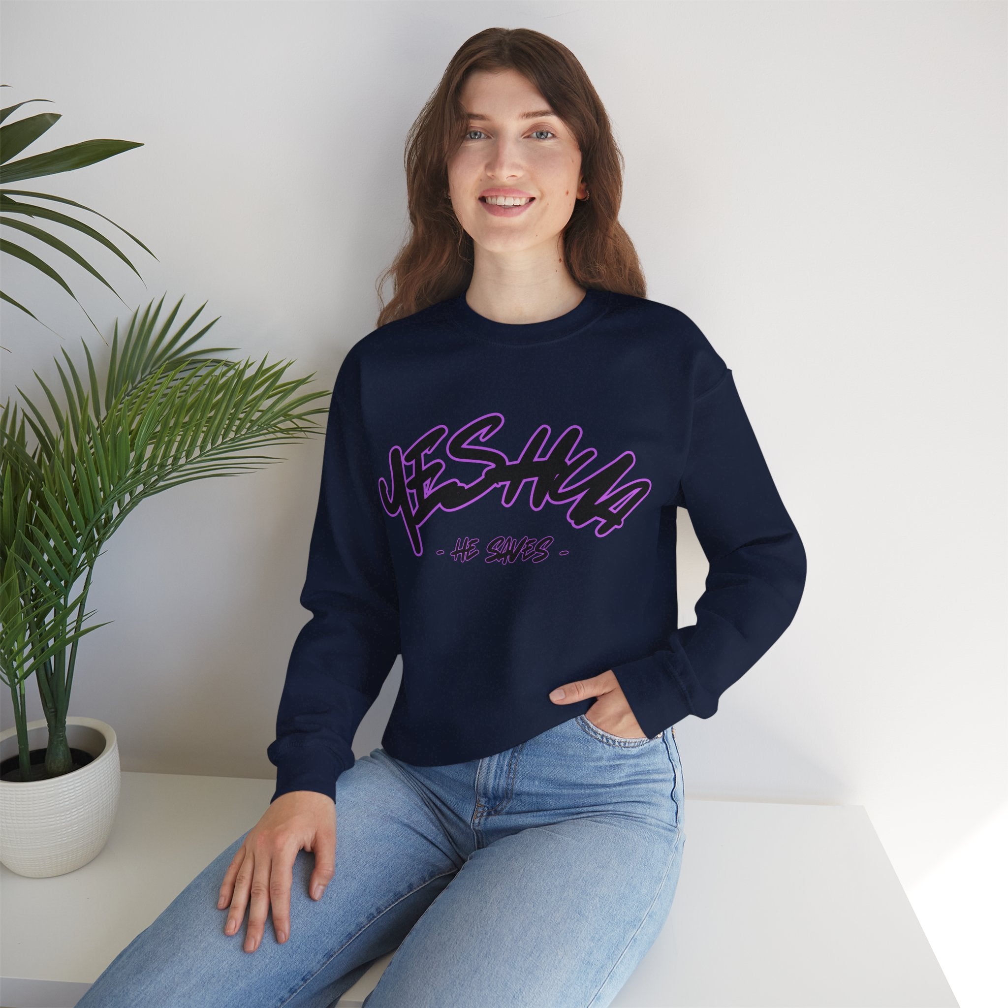 ‘Yeshua’ Heavy Blend™ Crewneck - Christian streetwear