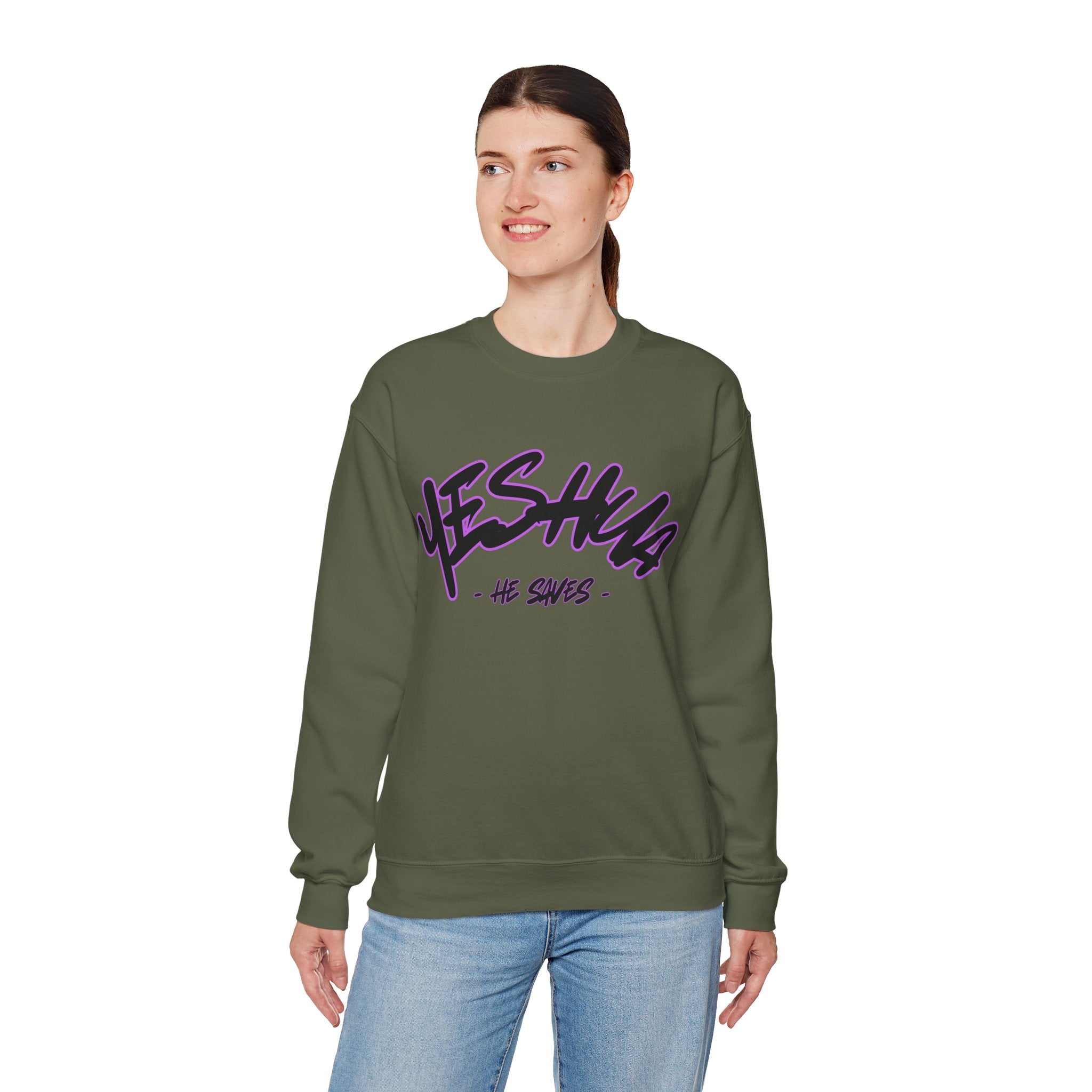 ‘Yeshua’ Heavy Blend™ Crewneck - Christian streetwear