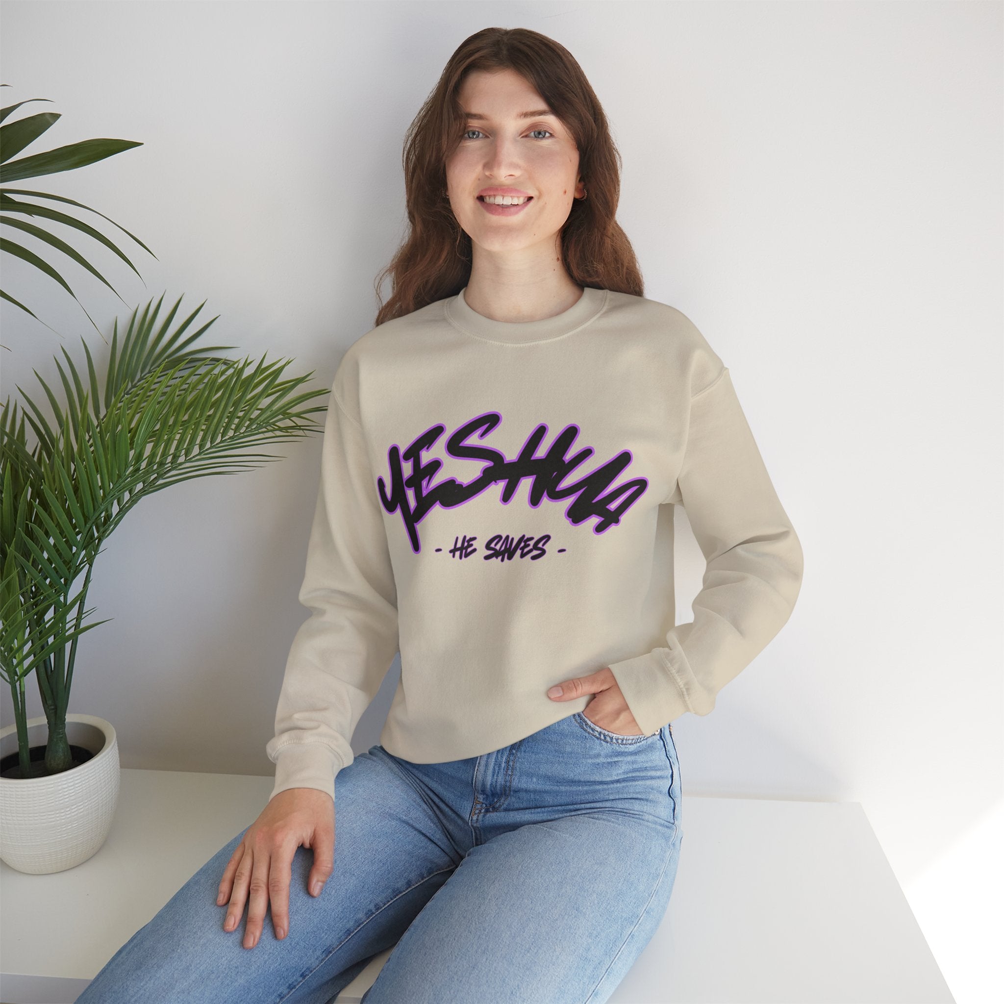 ‘Yeshua’ Heavy Blend™ Crewneck - Christian streetwear