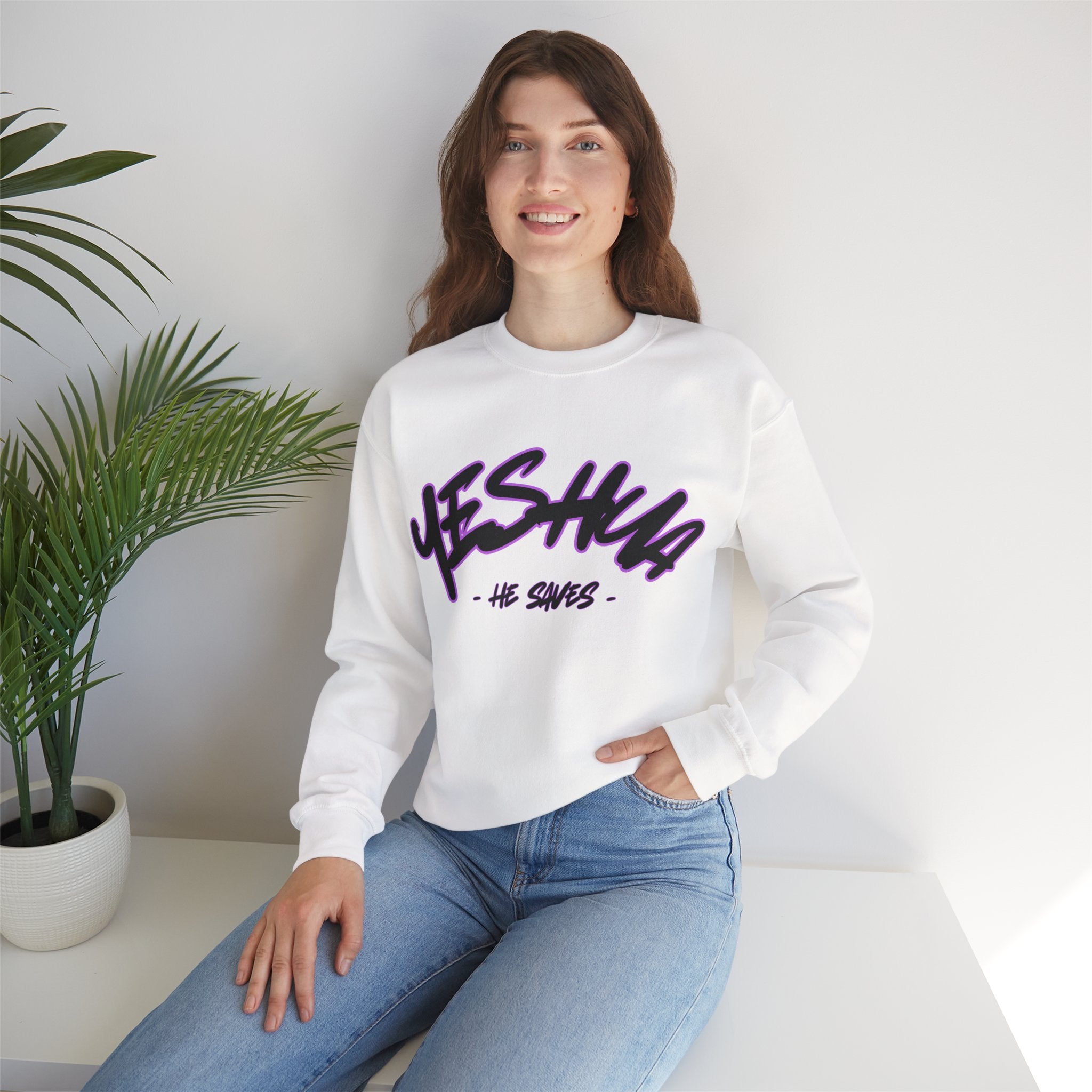 ‘Yeshua’ Heavy Blend™ Crewneck - Christian streetwear