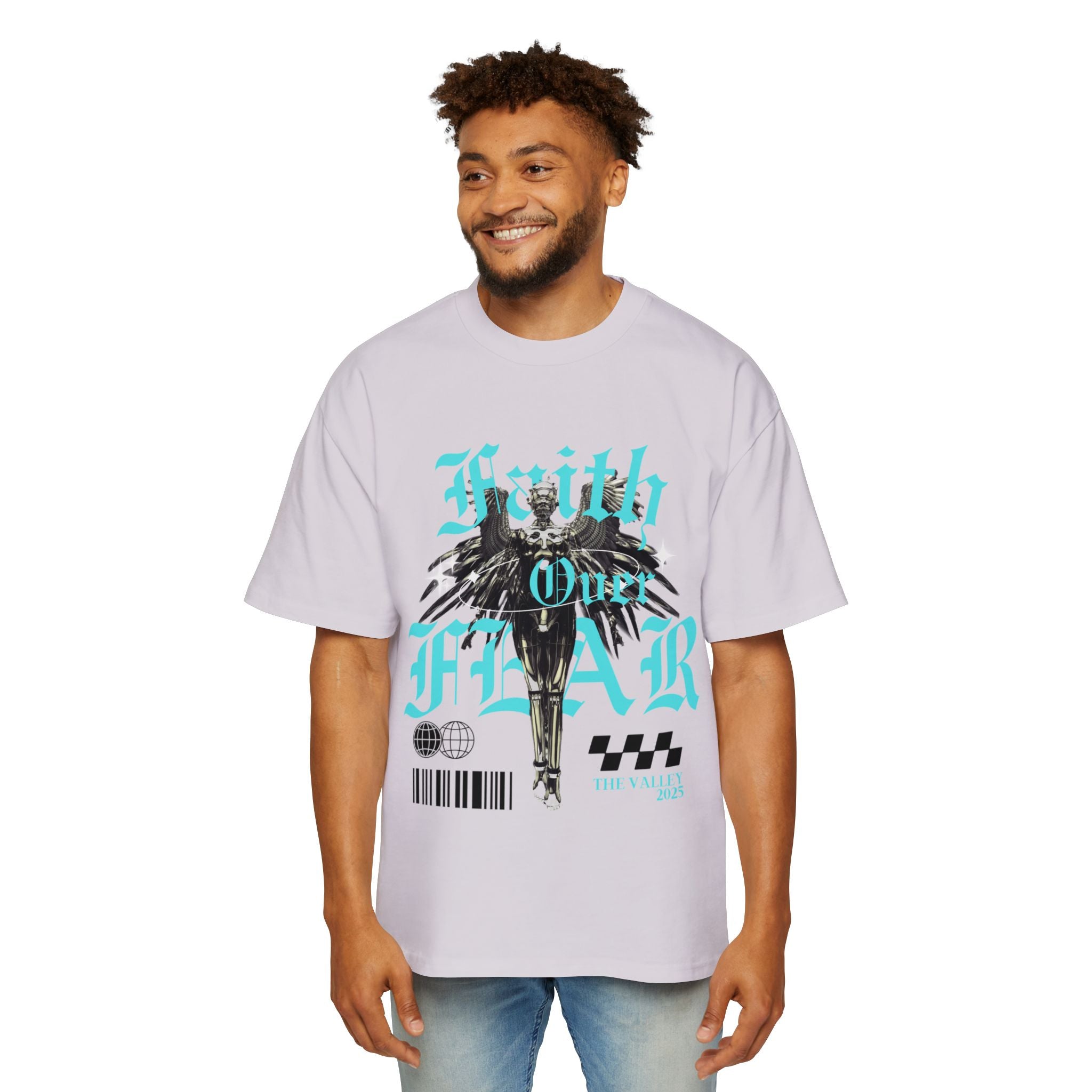 ‘Faith Over Fear’ Heavy Oversized Tee - Christian Streetwear