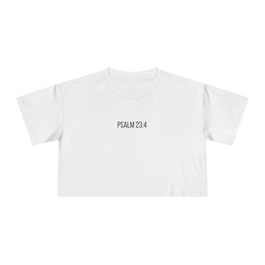 ‘Psalms 23:4’ Women's Crop Tee - Christian streetwear