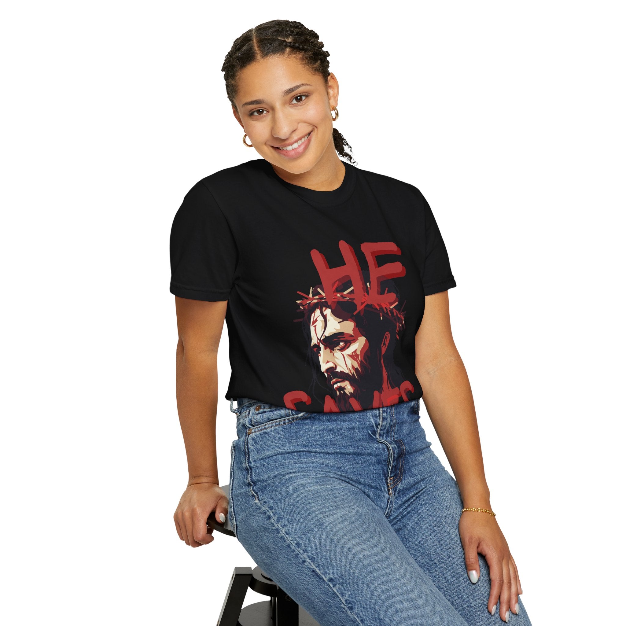 ‘He saves v2’ Woman’s T-shirt - Christian streetwear