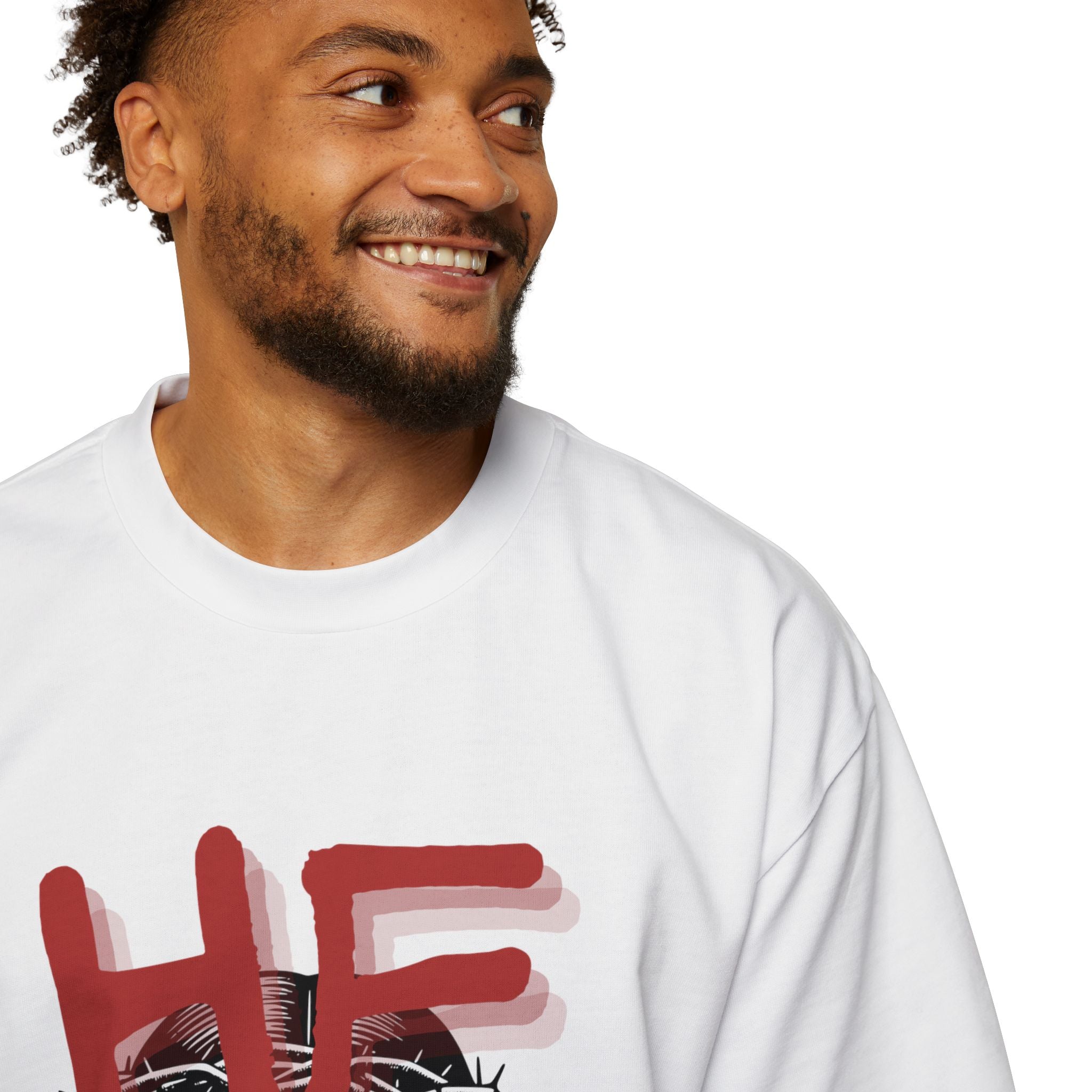 'He Saves' Heavy Oversized Tee - Christian Streetware